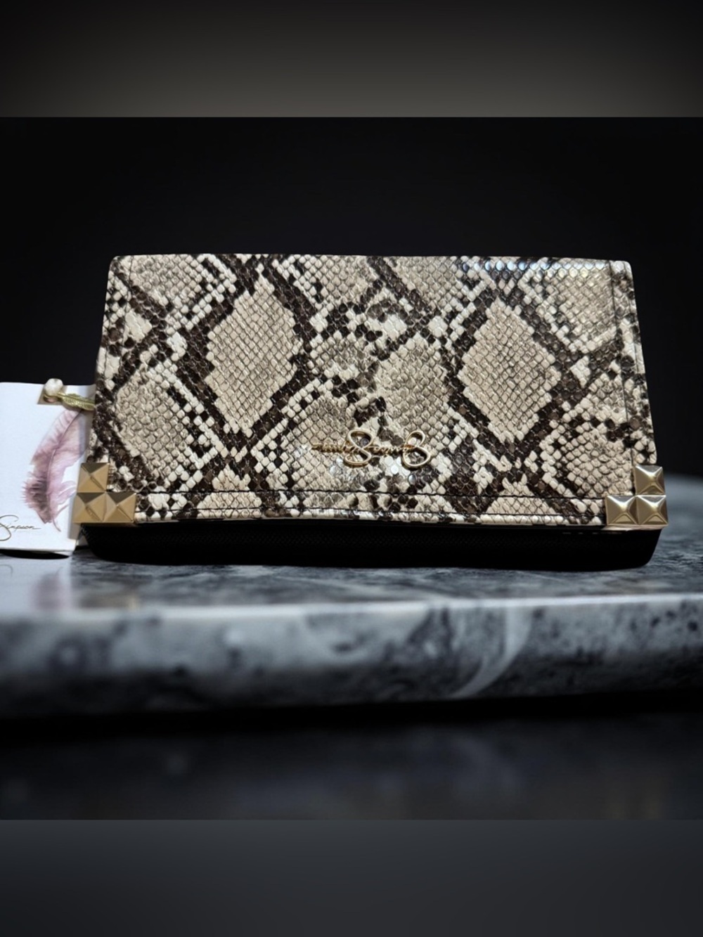 Jessica Simpson‎ python,snake,exotic clutch wristlet wallet new in box & tags